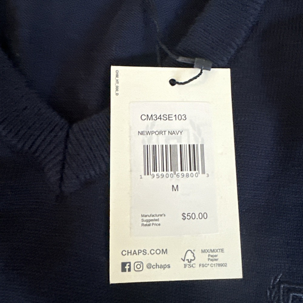 Chap's Men's Newport Navy Golf Sweater Vest Size Medium Preppy NEW - Picture 6 of 8
